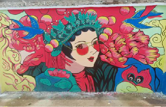 洋县墙体彩绘-网红墙