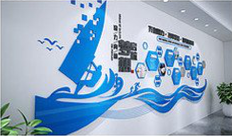 洋县海浪主题文化墙如何设计？